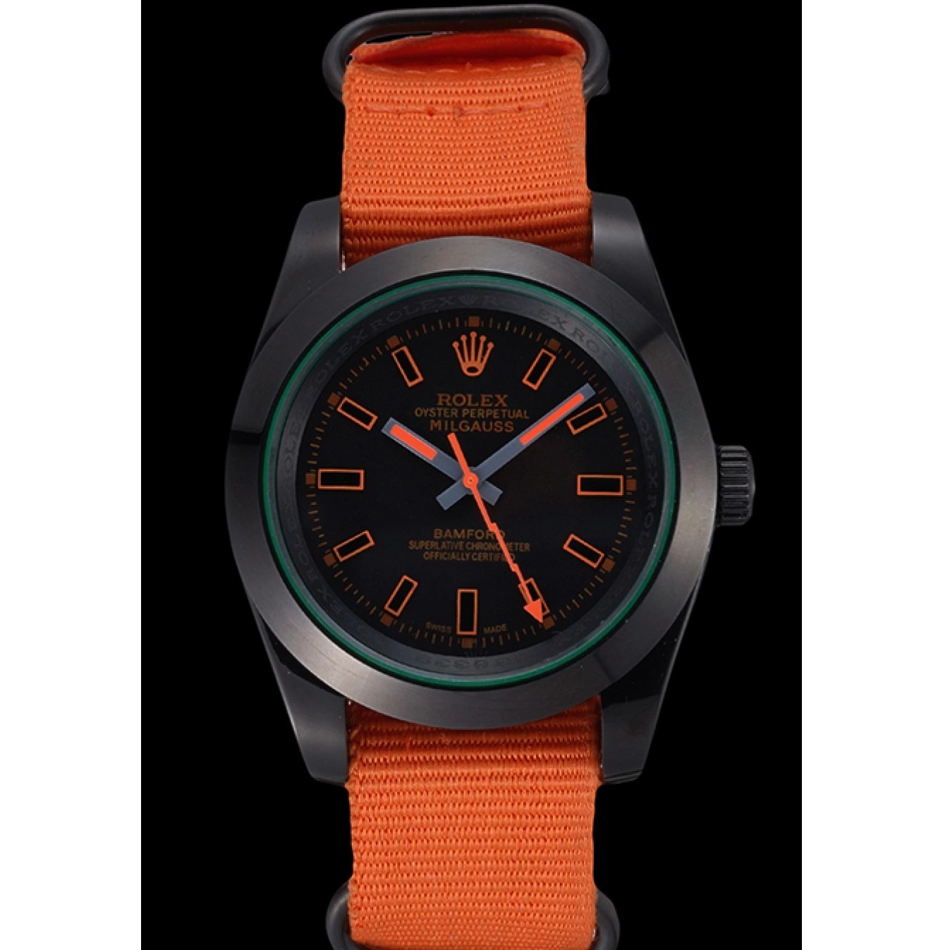 Good copy rolex watches Bamford Nylon Strap Rolex Milgauss Orange 622003 0817
